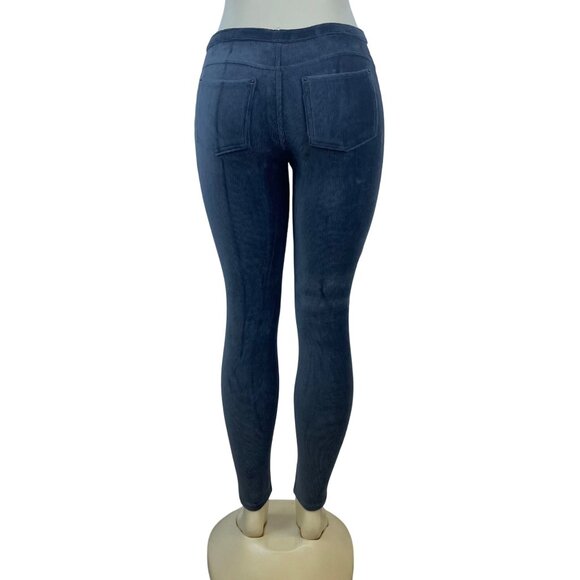 Hue Women's Grey Blue Corduroy Slim Fit Pants Size M Stretchy - New - Picture 3 of 9